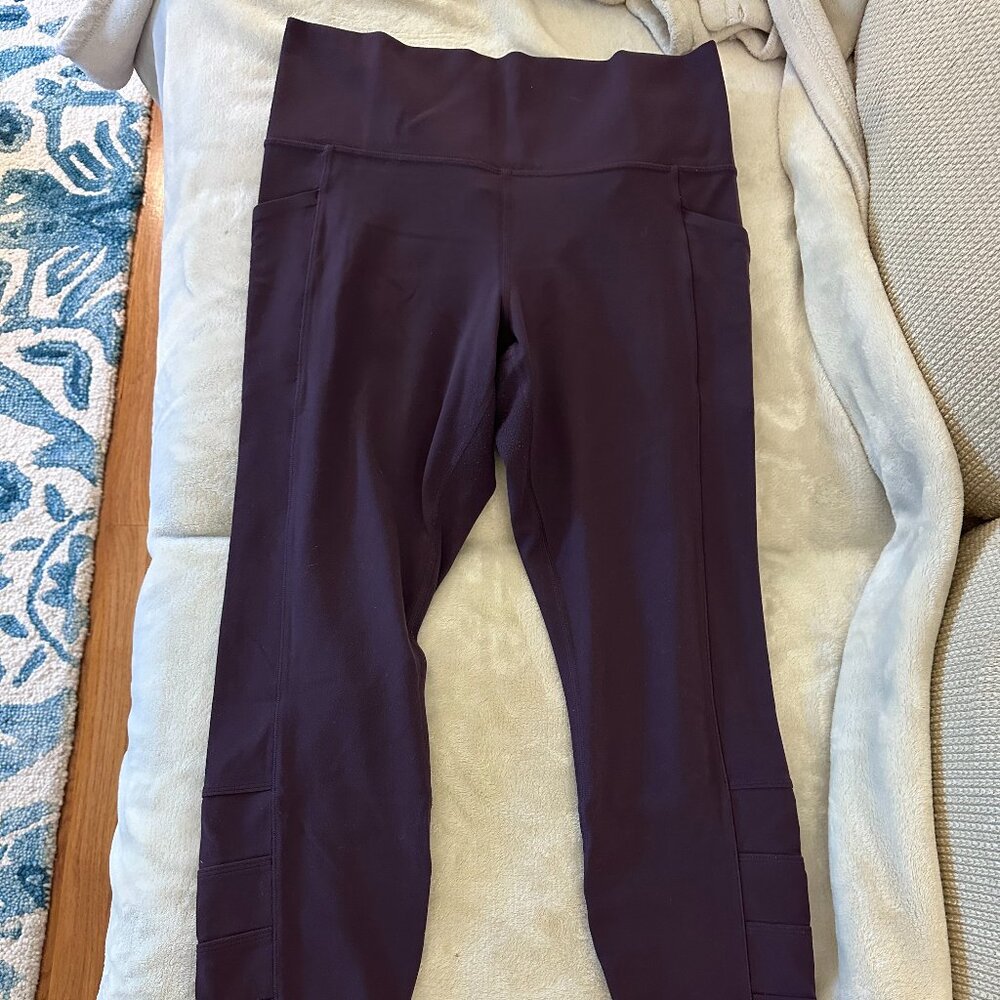 Athleta Salutation Stash Pocket II Cinch 7/8 Tight - Women's Large Plum